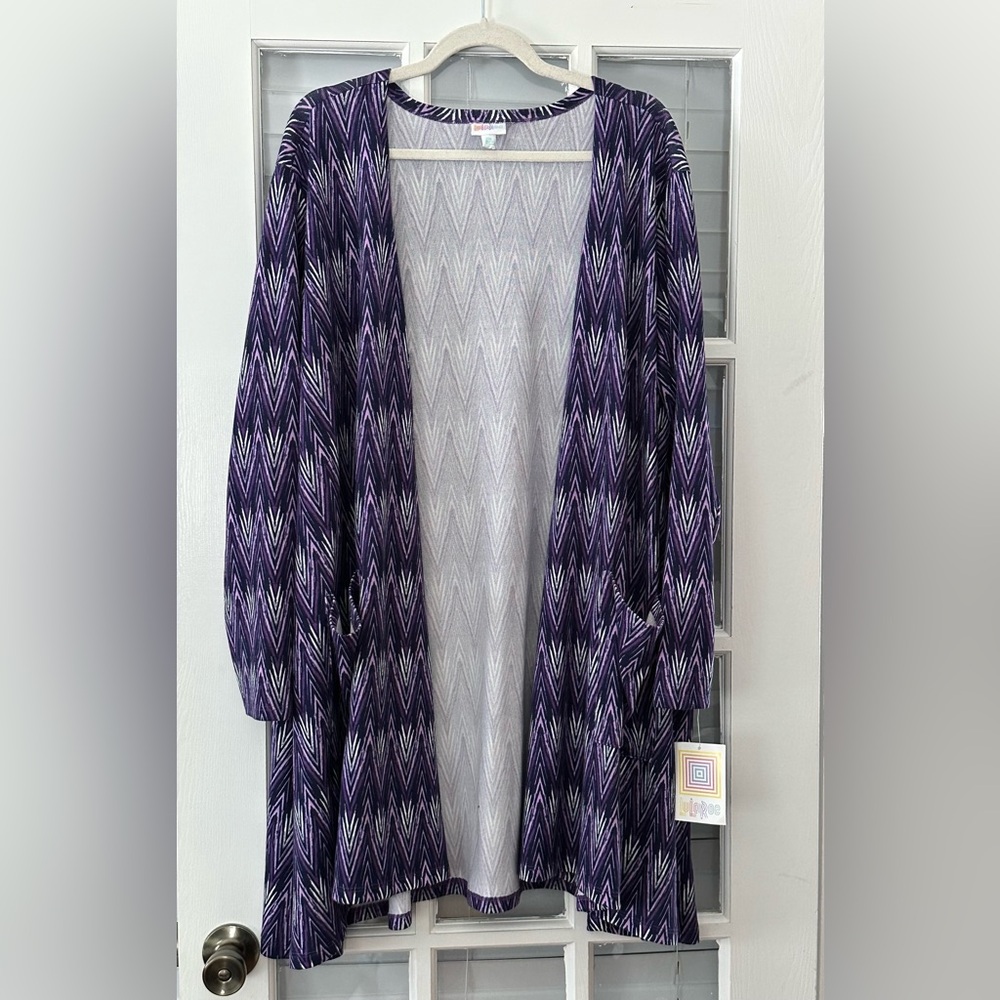 NWT Lularoe Women’s 2XL Caroline Open Front Purple Cardigan | SKU 0798